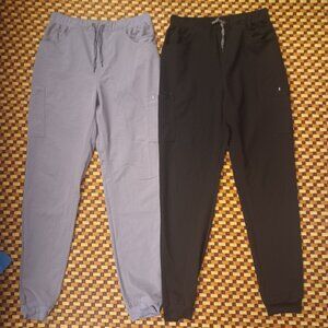 Men's Black and Gray Joggers with Adjustable Waistband